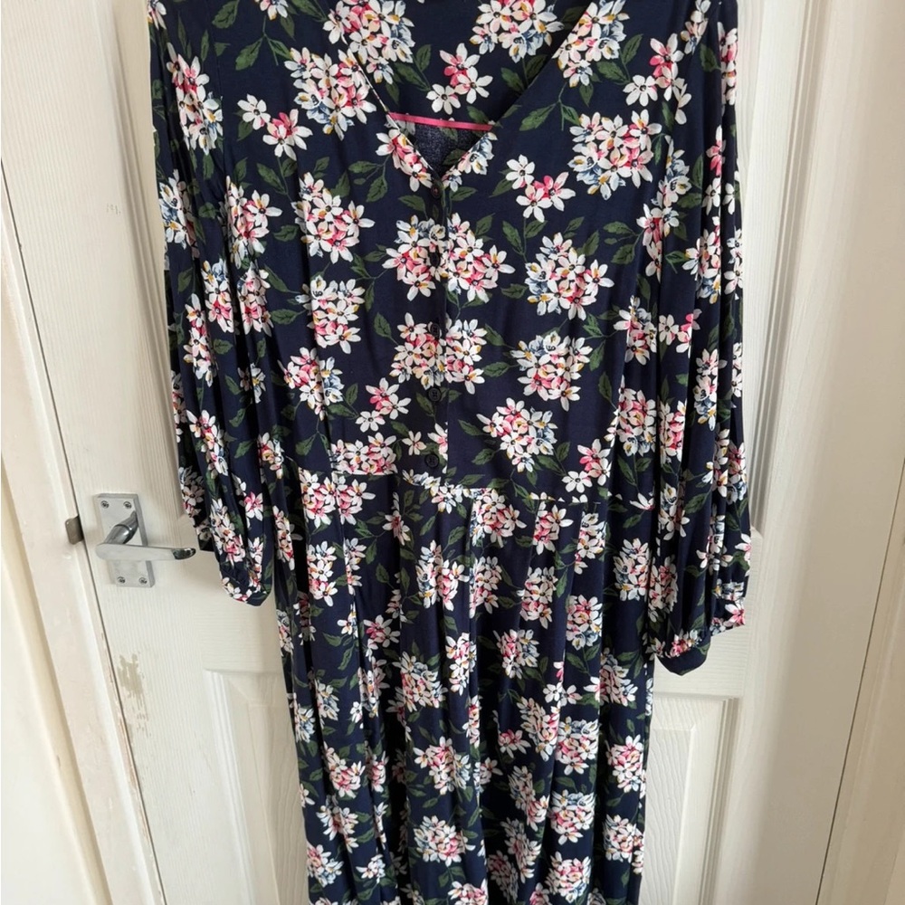 Joules Navy Floral Long Sleeve Dress